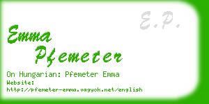 emma pfemeter business card